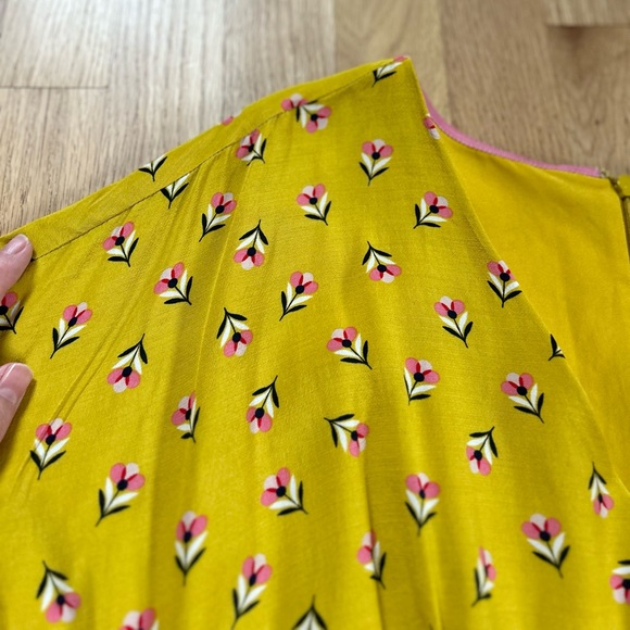 Boden Yellow Floral Midi Dress - Picture 7 of 12